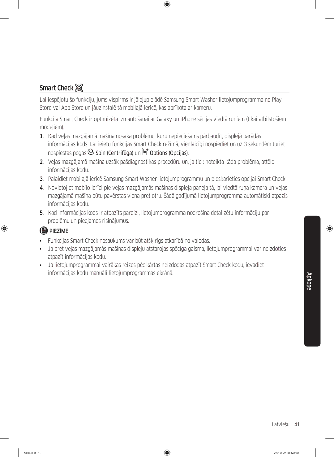 Samsung WW70J5355MW/AD, WW70J5355FW/AD manual Latviešu 41  